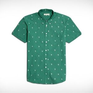 Far Afield Cactus Mod Short Sleeve Shirt Small Green